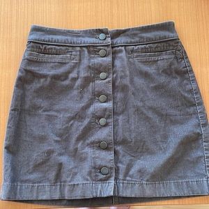 Wilfred Free Brown Corduroy Button-Up Skirt